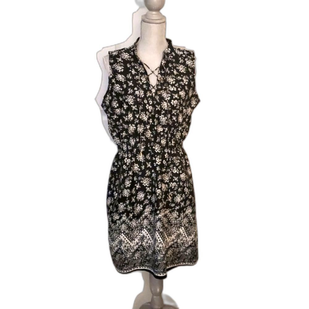 Speed Control Black and White Sleeveless Lightweight Dress Size L